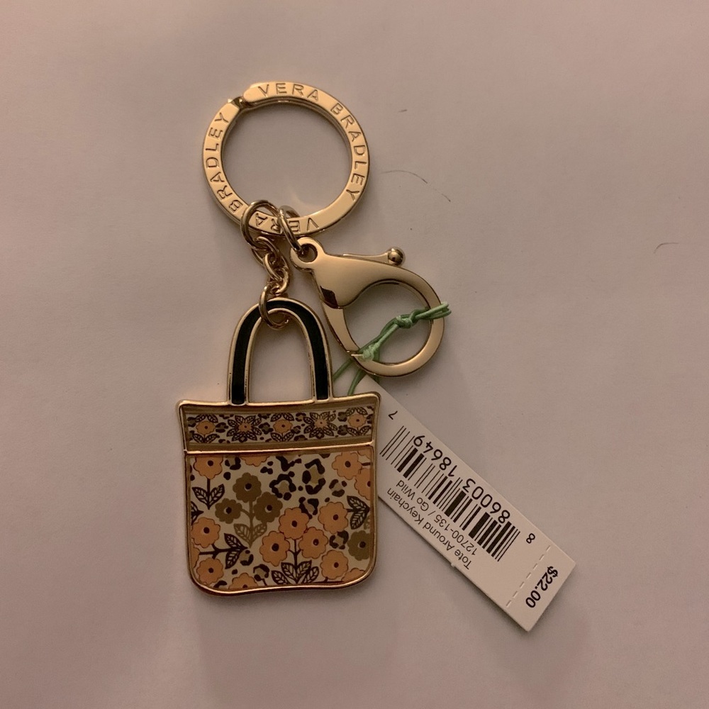 Vera Bradley Keychain Go Wild NWT cheetah